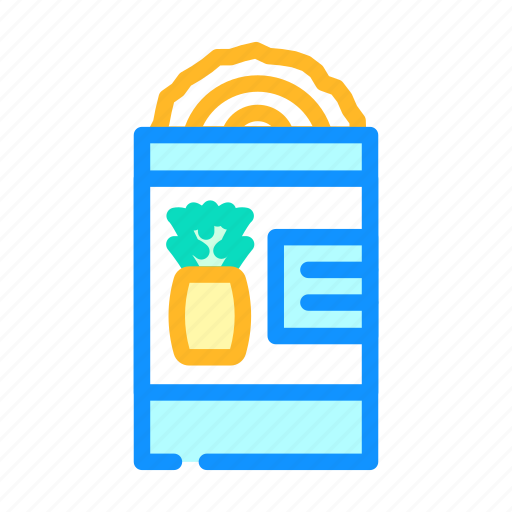 Canned, pineapple, fruit, slice, cut, food icon - Download on Iconfinder