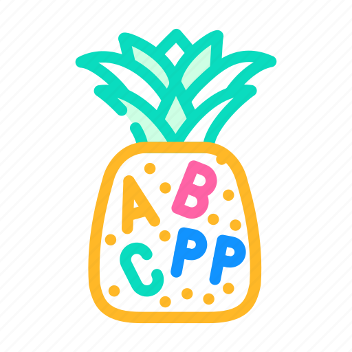 Vitamin, pineapple, fruit, slice, cut, food icon - Download on Iconfinder