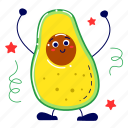 avocado, fruit, vegetarian, food, fresh, farming, organic, healthy, cute sticker