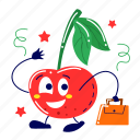 cherry, fruit, vegetarian, food, fresh, farming, organic, healthy, cute sticker