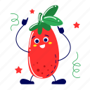 goji berry, fruit, vegetarian, food, fresh, farming, organic, healthy, cute sticker
