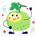 melon, fruit, vegetarian, food, fresh, farming, organic, healthy, cute sticker
