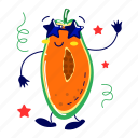 papaya, fruit, vegetarian, food, fresh, farming, organic, healthy, cute sticker