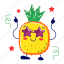 pineapple, fruit, vegetarian, food, fresh, farming, organic, healthy, cute sticker 