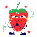 strawberry, fruit, vegetarian, food, fresh, farming, organic, healthy, cute sticker