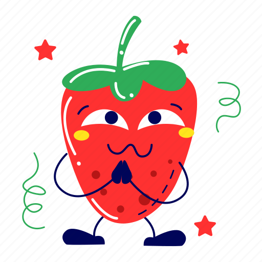 Strawberry, fruit, vegetarian, food, fresh, farming, organic sticker - Download on Iconfinder