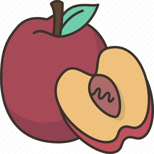 Nectarine, fruit, gourmet, vitamin, slice icon - Download on Iconfinder