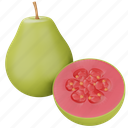 guava, fruit, food, healthy, tropical, slice 