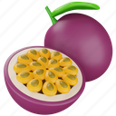 passion, fruit, food, healthy, tropical, cut 
