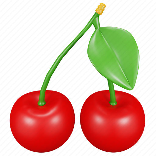 Cherry, fruit, food, healthy, organic 3D illustration - Download on Iconfinder