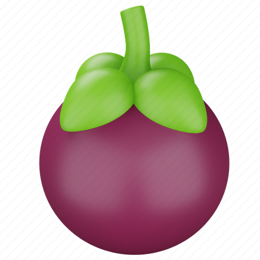 Mangosteen, fruit, food, healthy, organic 3D illustration - Download on Iconfinder