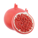 fruits, food, fruit, healthy, background, organic, fresh, pomegranate, 3d 