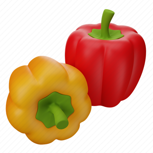 Bell, pepper, capsicum, paprika, red, vegetable 3D illustration - Download on Iconfinder