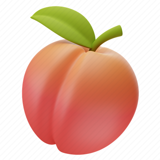 Peach, apricot, fruit, nectarine, plum 3D illustration - Download on Iconfinder
