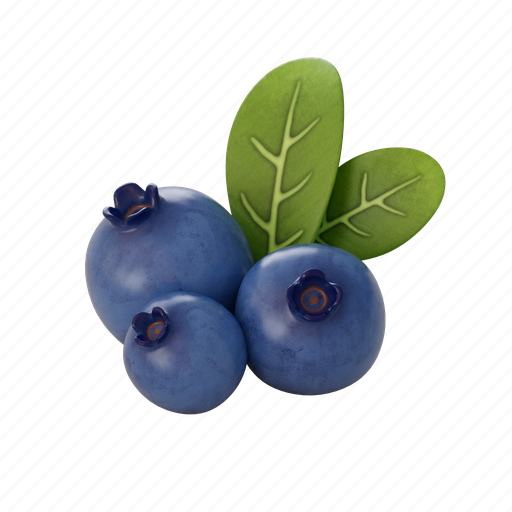 Blueberries, blueberry, food, fruit 3D illustration - Download on Iconfinder