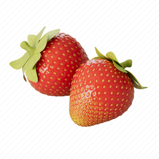 Strawberries, straberry, fruit, food 3D illustration - Download on Iconfinder