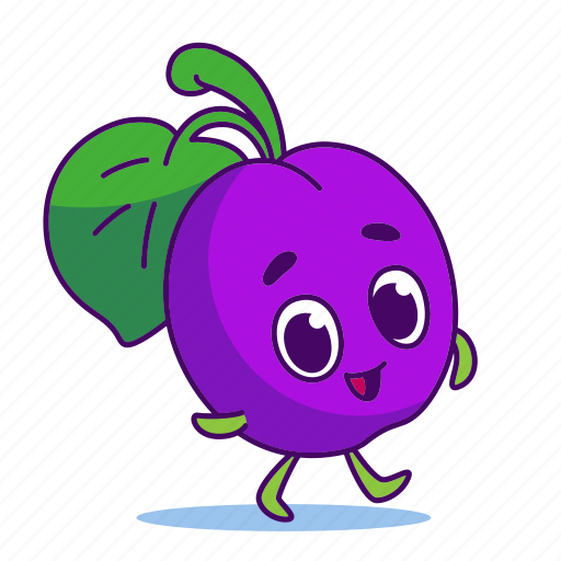 Character, food, fruit, plum icon - Download on Iconfinder