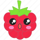berry, cute, raspberry icon, raspberry, kawaii