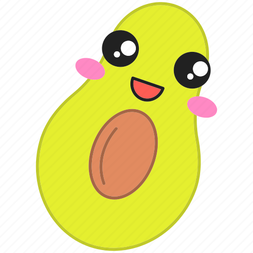 Cute, kawaii, avocado, fruit, avocado icon icon - Download on Iconfinder