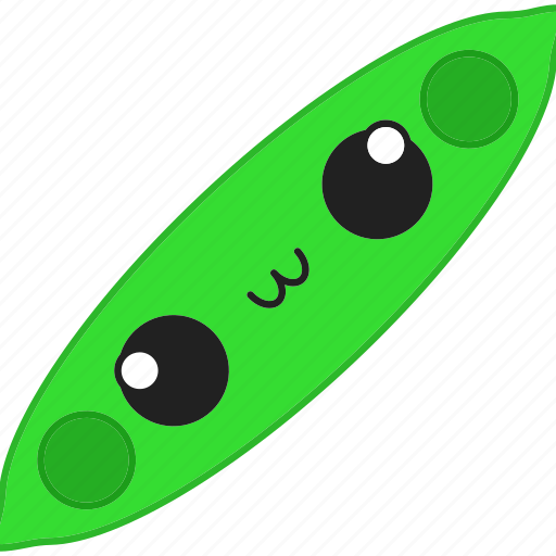 Vegetable, cute, peapod icon, peapod, kawaii icon - Download on Iconfinder