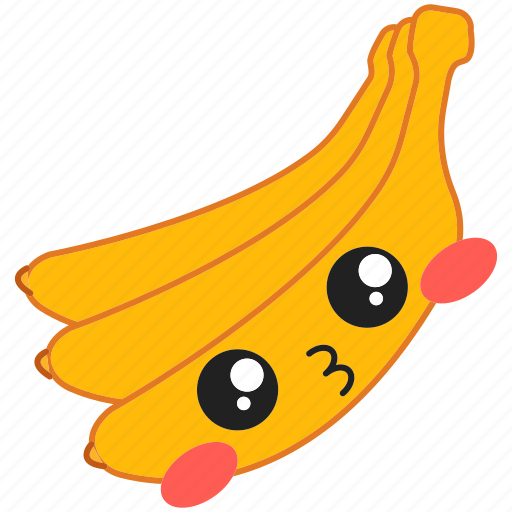 Banana icon, banana, cute, fruit, kawaii icon - Download on Iconfinder