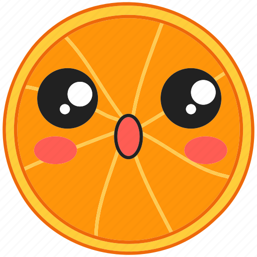 Cute, orange, kawaii, citrus, orange icon icon - Download on Iconfinder