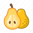 pear, cut, fruit, sweet, natural, fresh, food