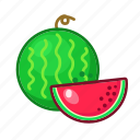 watermelon, cut, fruit, sweet, natural, fresh, food