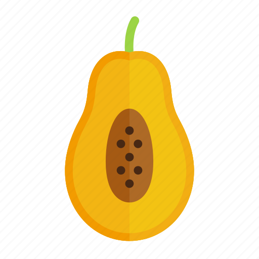 Colour, food, fruit, health, papaya, tropical, yellow icon - Download on Iconfinder