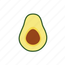 avocado, core, exotic, fruit, half, tropical, food