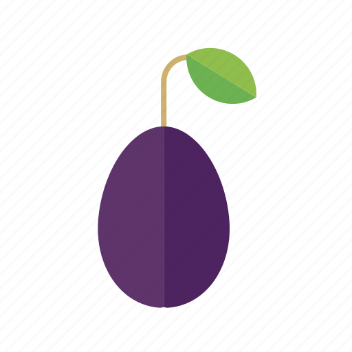 Fruit, leaf, plum, prune, food icon - Download on Iconfinder