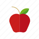 apple, fruit, leaf, red, food