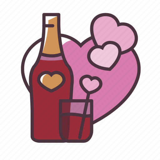 Valentine, love, wine, romantic, dinner icon - Download on Iconfinder