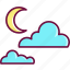 climate, cloud, moon, night, sky, weather 