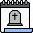 funeral, burial, grief, grave, calendar 