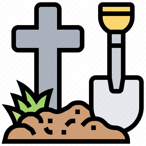 Burial, dig, service, shovel, tombstone icon - Download on Iconfinder
