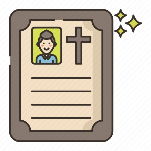 Funeral, notice, document, death icon - Download on Iconfinder