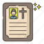 funeral, notice, document, death 