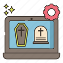 funeral, program, computer
