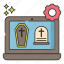 funeral, program, computer 