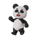 walk, walking, happy, panda, animal, cute, expression, emoji, mascot