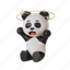 headache, stress, dizzy, panda, animal, cute, expression, emoji, mascot 
