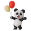 party, celebration, balloon, panda, animal, cute, expression, emoji, mascot 