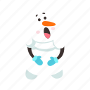 funny, snowmen, winter, flat, gloves