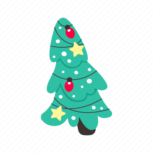 Christmas, tree, flat, icon, lights, funny, snowmen icon - Download on Iconfinder