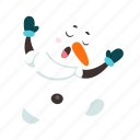 traditional, winter, flat, icon, sing, carrot, funny, snowmen, element