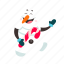 funny, snowman, flat, icon, sweets, present, christmas, lollipop, smile