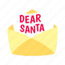 letter, santa, claus, flat, icon, mail, email, write, snowmen