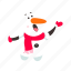 funny, snowmen, flat, icon, sing, scarf, gloves, decoration, winter 