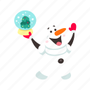 smile, flat, icon, snowball, snowman, snow, christmas, funny, happy